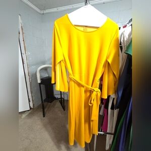 SHEIN Vibrant Yellow Long Sleeve Dress